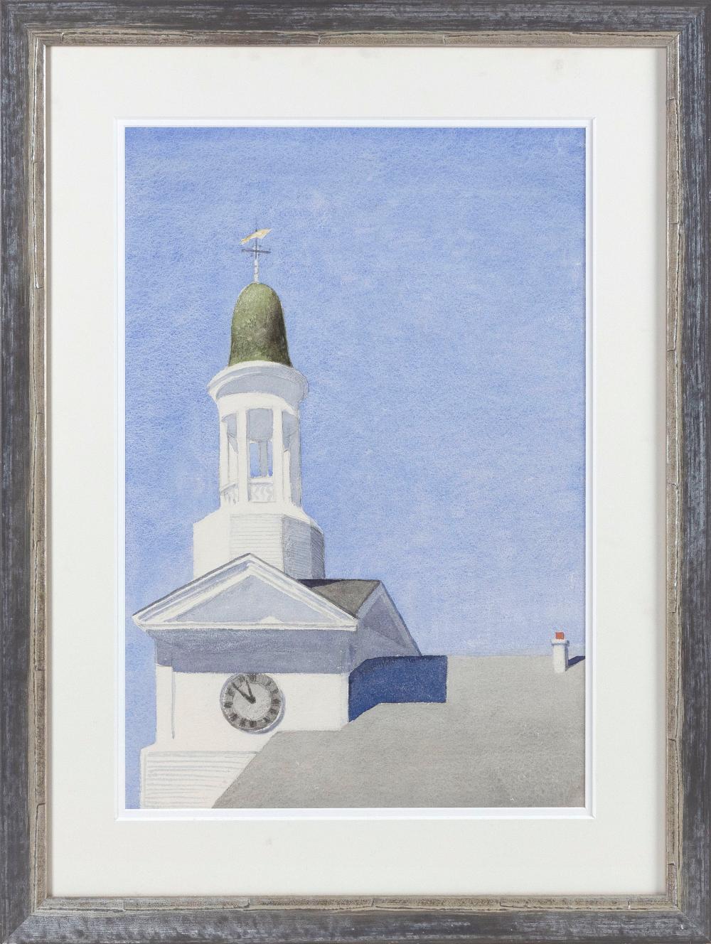 Appraisal: LLOYD EMBRY MASSACHUSETTS MID- TH CENTURY WELLFLEET CONGREGATIONAL CHURCH WATERCOLOR