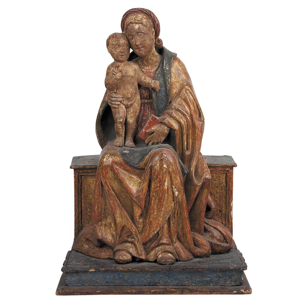 Appraisal: Italian Painted and Parcel Gilt Wood Figure of the Virgin