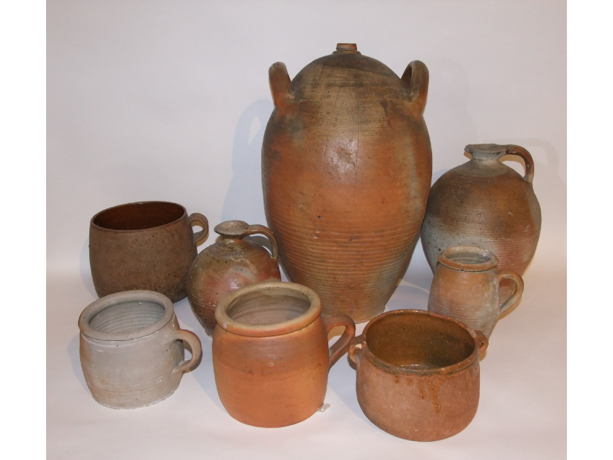 Appraisal: A collection of vintage French terracotta wares including a large