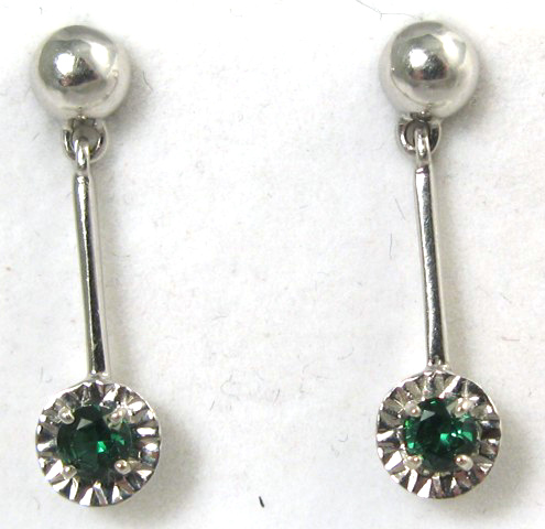 Appraisal: PAIR OF TSAVORITE GARNET EARRINGS each k white gold set