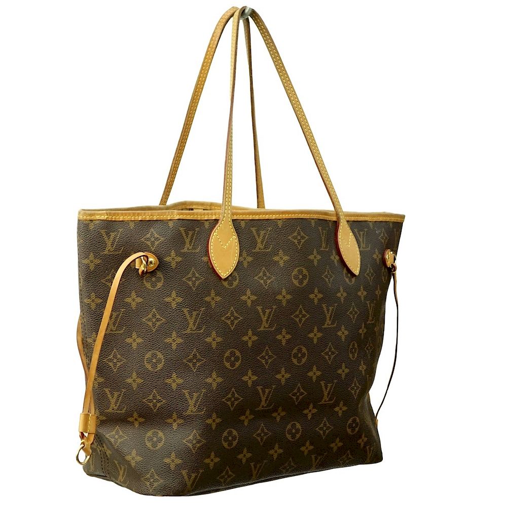 Appraisal: Louis Vuitton Brown Canvas Monogram Neverfull MM Louis Vuitton Brown