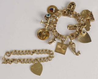 Appraisal: Two Charm Bracelets one with assorted charms including sombrero baby