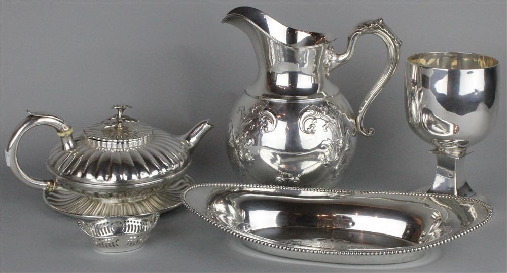 Appraisal: GROUP OF FIVE SILVER ITEMS INCLUDING PIECES BY THOMAS HALFORD