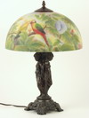 Appraisal: TABLE LAMP - Metal base table lamp with round replica