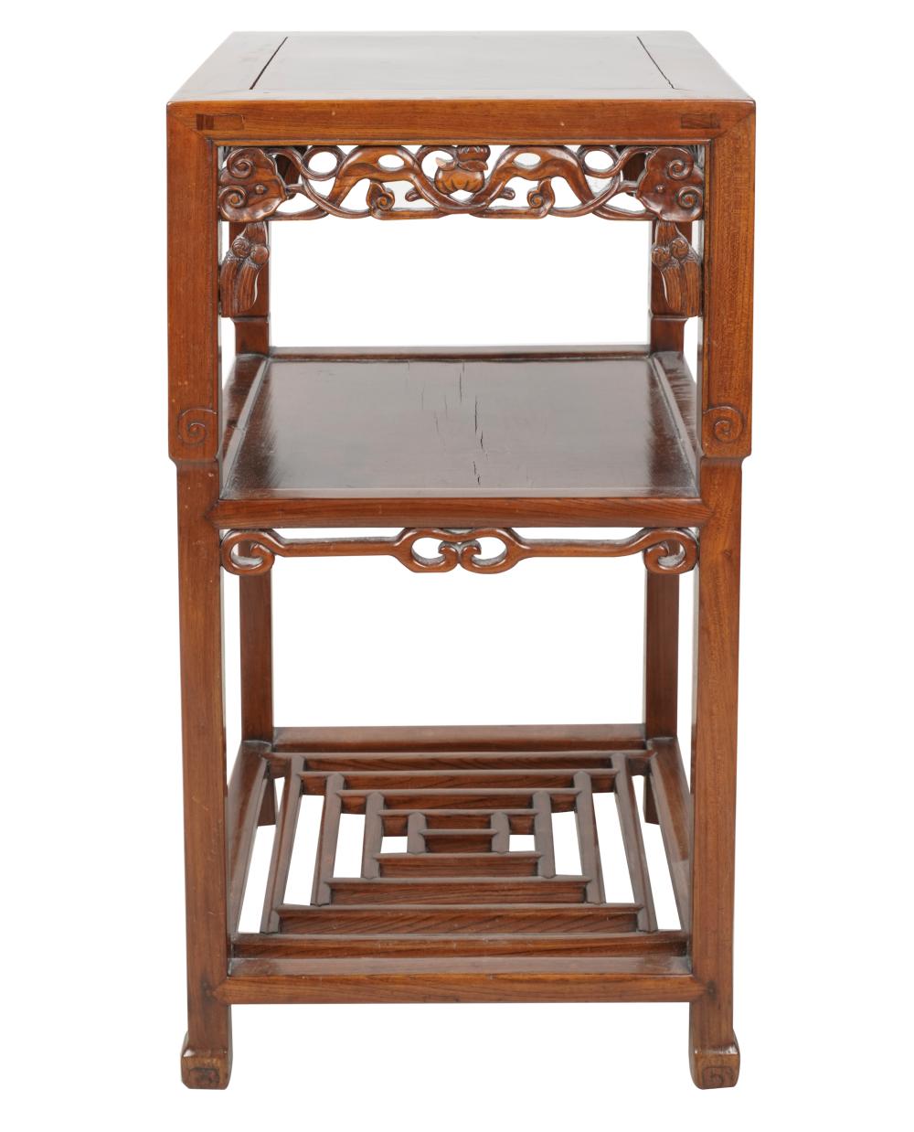 Appraisal: CHINESE HARDWOOD TIERED TABLECondition some discoloration to top Provenance from