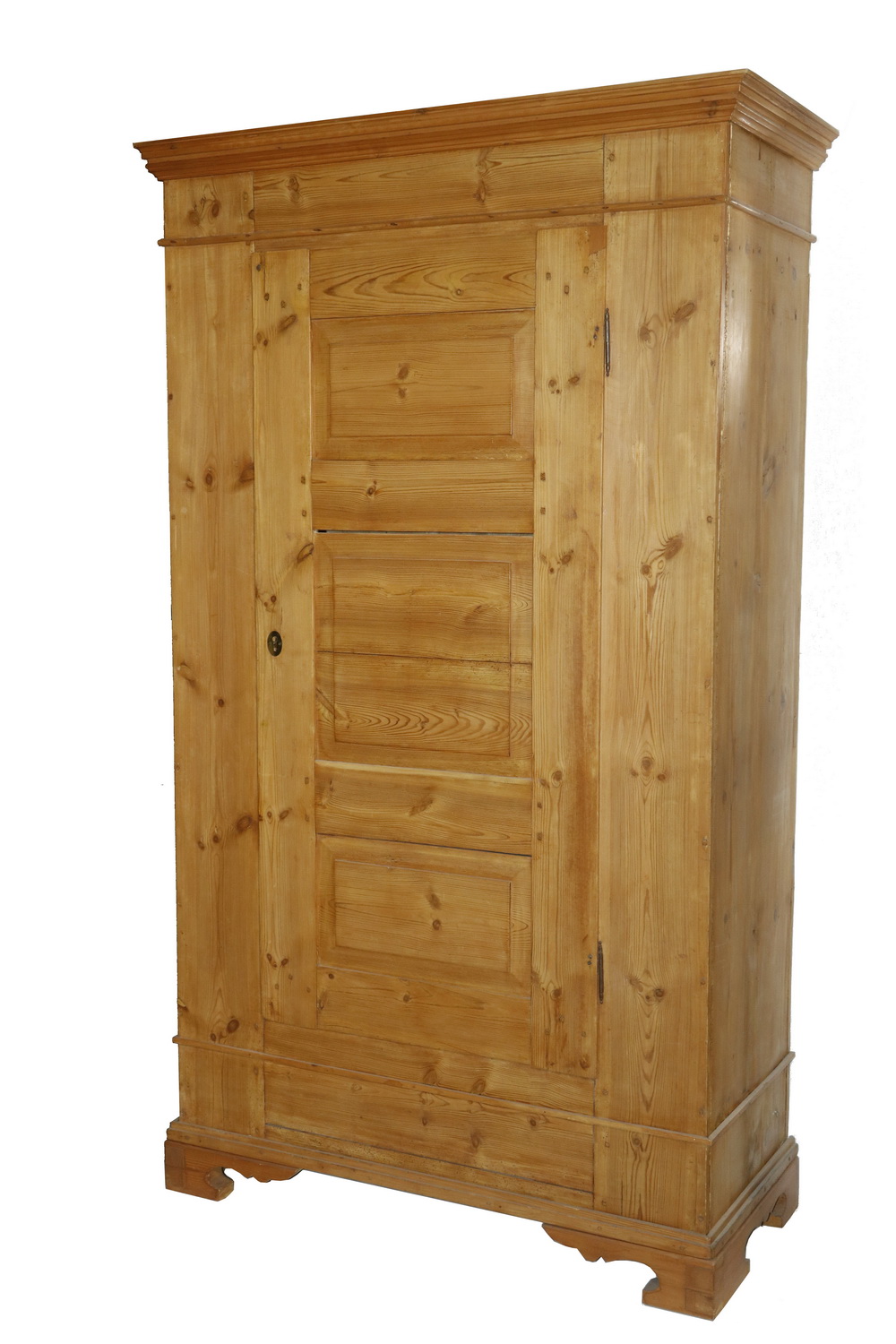 Appraisal: SCRUBBED PINE ARMOIRE Scrubbed pine single raised panel door armoire