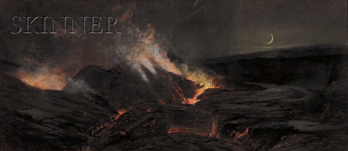 Appraisal: Charles Furneaux American - View of a Volcanic Eruption Probably