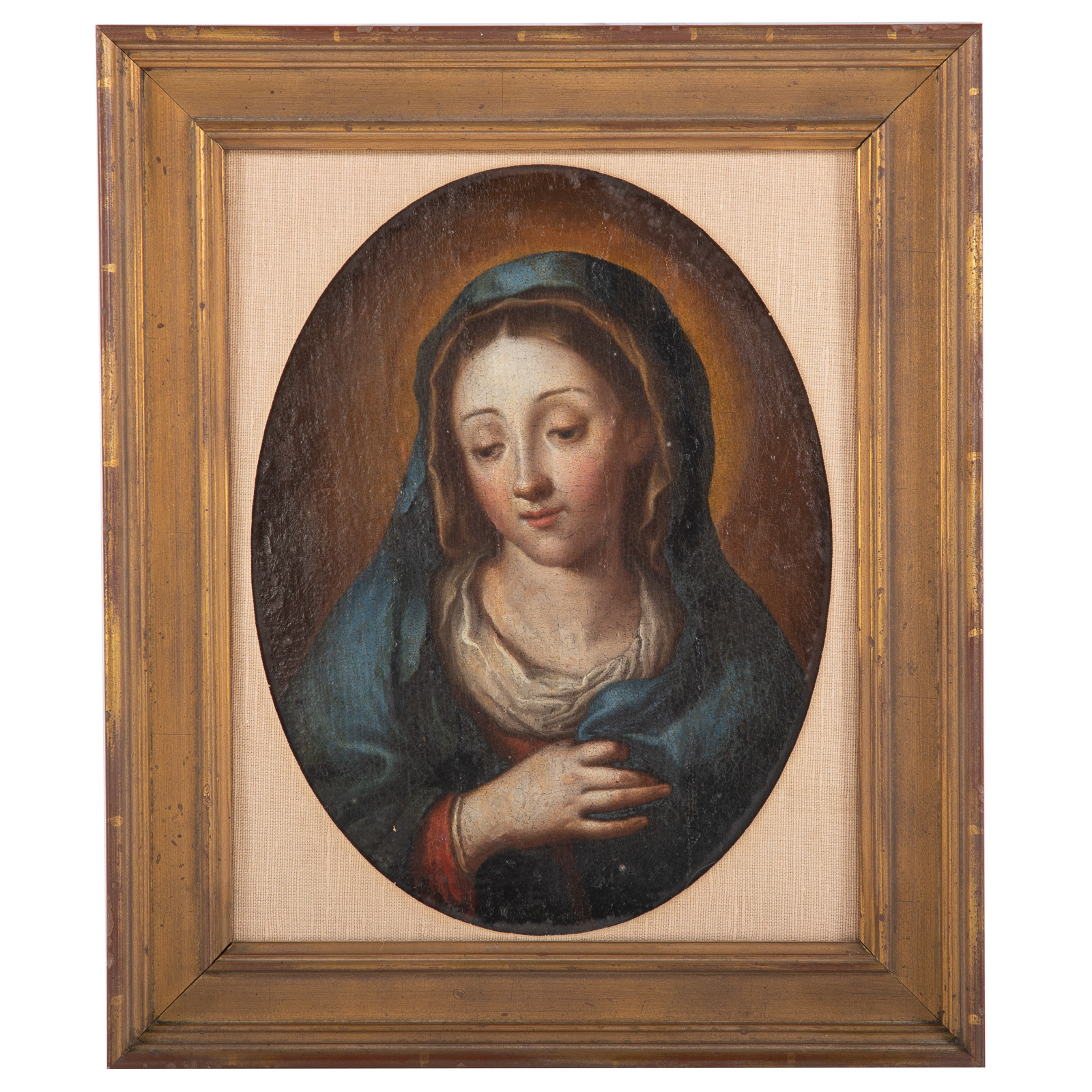 Appraisal: ITALIAN SCHOOL TH C MADONNA OIL ON CANVAS th century