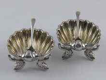 Appraisal: A pair of Victorian silver shell salts gilt lined on