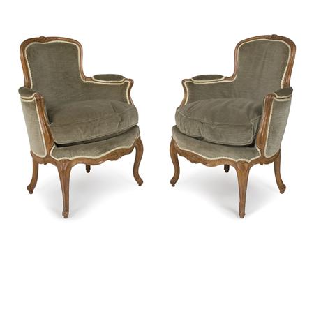 Appraisal: Pair of Louis XV Beechwood Bergeres en Cabriolet Estimate -