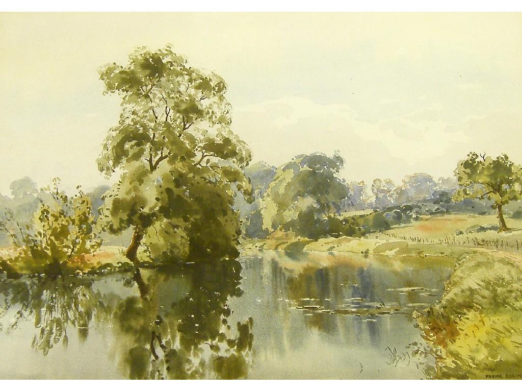 Appraisal: By Frank Egginton - - a riverside landscape signed William