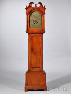 Appraisal: Timothy Chandler Maple Tall Clock Concord New Hampshire c rosette-decorated