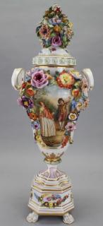 Appraisal: Late th C Potschappel Carl Thieme Covered Vase Late th