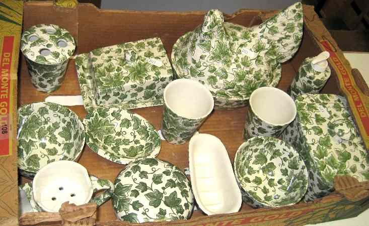 Appraisal: Collection Of Burgess Leigh pottery to include bathroom set chicken