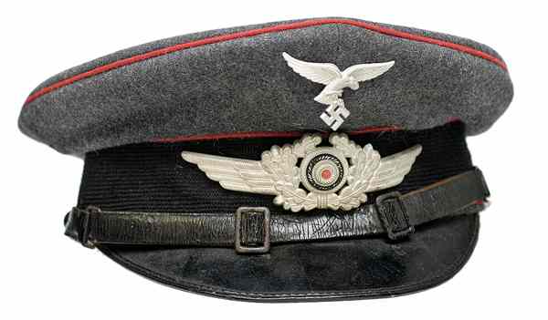 Appraisal: German WWII Luftwaffe Flak NCO Visor Cap This visor is