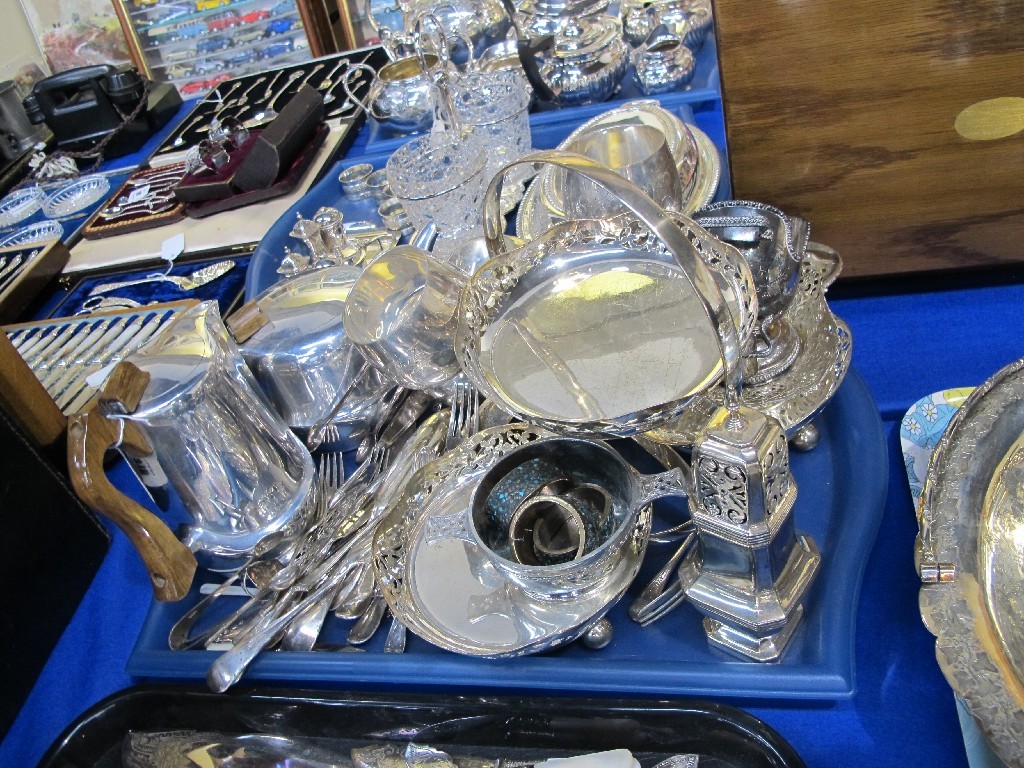 Appraisal: A tray lot of EP - Picquot Ware cake stand