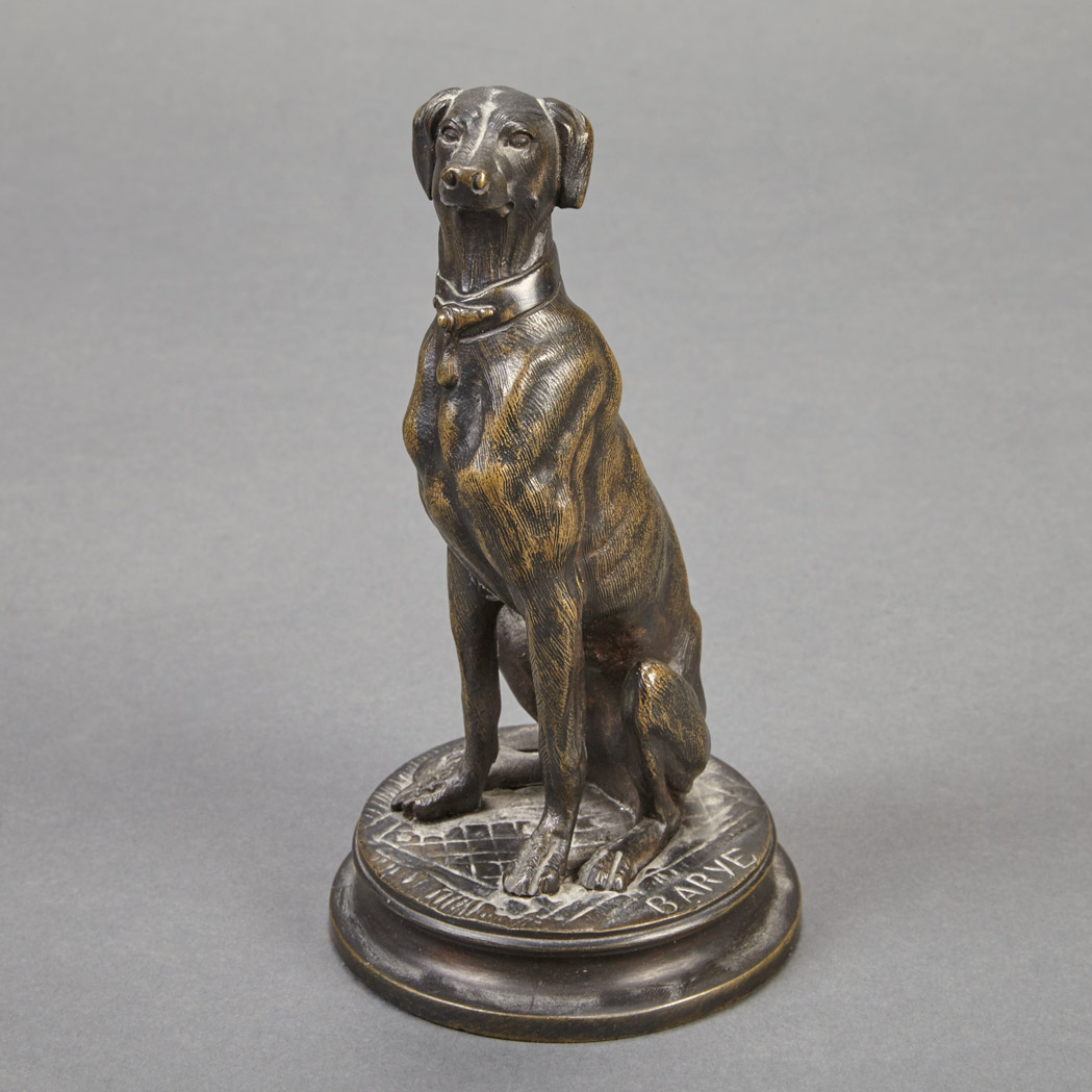 Appraisal: Bronze Figure of a Seated Hound After a model by