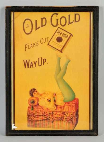 Appraisal: Cardboard Old Gold Tobacco Sign Description Early frame Some minor