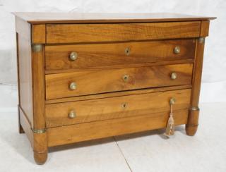 Appraisal: Antique Continental Drawer Dresser Biedermeier style Chest Semi round column