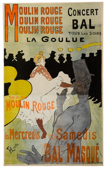 Appraisal: HENRI DE TOULOUSE-LAUTREC - MOULIN ROUGE x inches Ch Levy