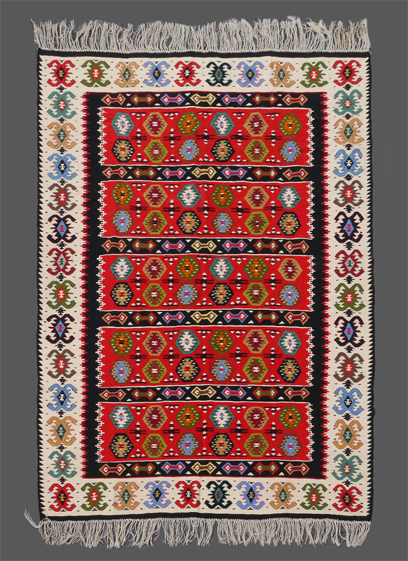 Appraisal: APPROX - YR OLD HAND WOVEN WOOL TURKISH KILIM '