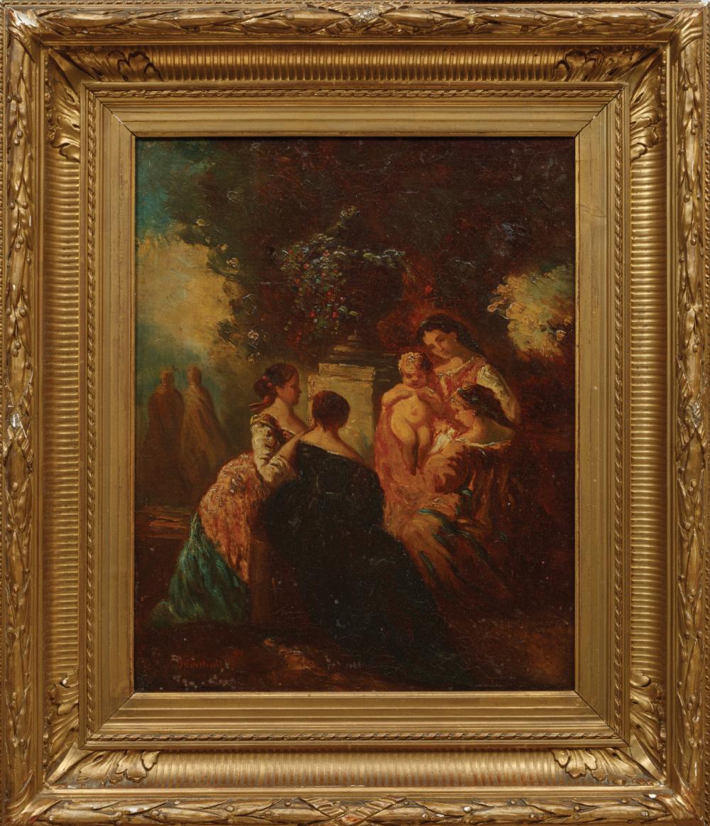 Appraisal: Adolphe Joseph Thomas Monticelli French - Outdoor Gathering oil on