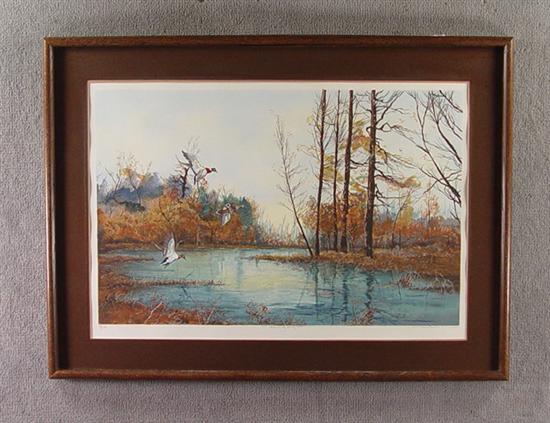 Appraisal: Shofield Michael American Serigraph Morning Flight Ducks landing on a