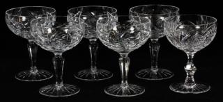 Appraisal: CRYSTAL SAUCER CHAMPAGNES CRYSTAL SAUCER CHAMPAGNES H Pinwheel