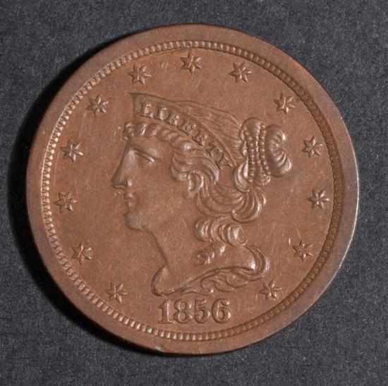 Appraisal: Two United States coronet type copper half cents MS- and