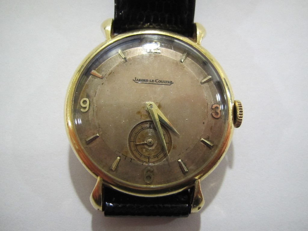 Appraisal: Gents ct gold Jaeger Le Coultre wrist watch with champagne