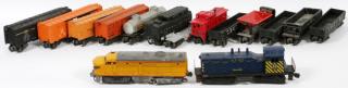 Appraisal: LIONEL POST LIONEL POST-WAR O GAUGE LOCOMOTIVES FREIGHT PASSENGER CARS