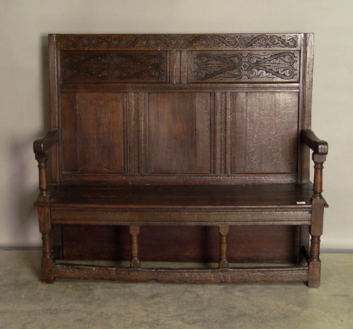 Appraisal: Jacobean style settee h w