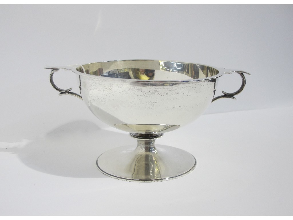 Appraisal: A silver double handled pedestal bowl Birmingham