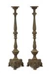 Appraisal: TORCHIERES - Pair of contemporary cast iron classical style torchieres