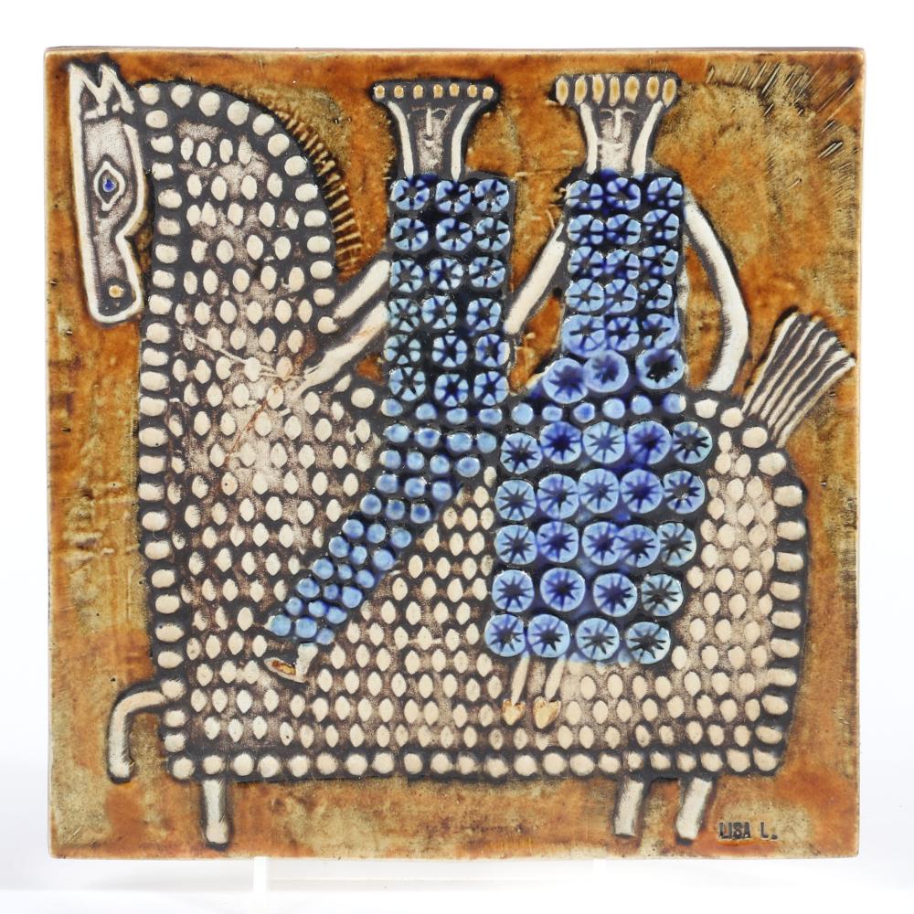 Appraisal: LISA LARSON ART POTTERY TILE FOR GUSTAVSBERG SWEDEN H X