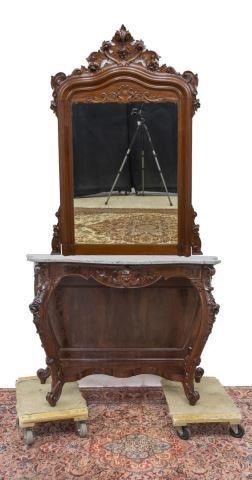 Appraisal: Rococo Revival console table and mirror late th c framed