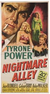 Appraisal: Nightmare Alley th Century Fox Three sheet x Features Tyrone