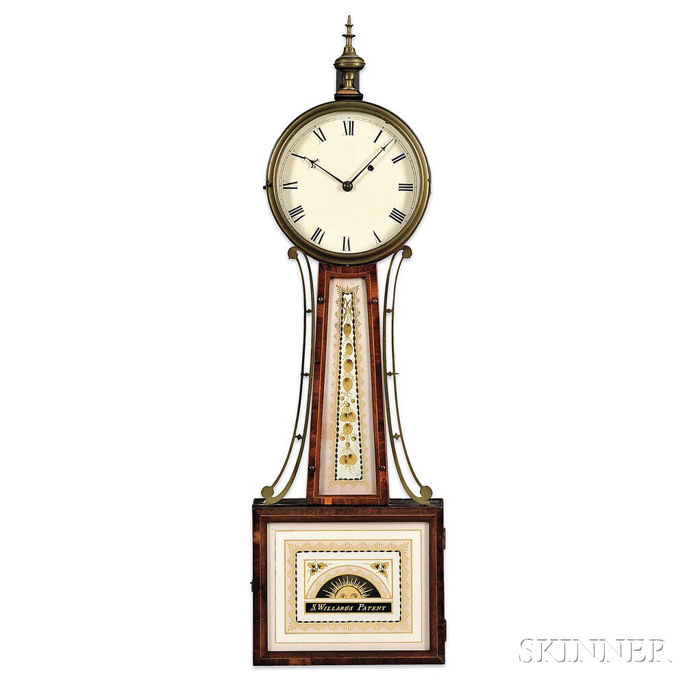 Appraisal: Simon Willard Patent Timepiece or Banjo Clock Roxbury Massachusetts c