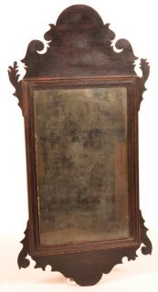 Appraisal: American Chippendale Mahogany Mirror Scroll and foliate cut-out frame -