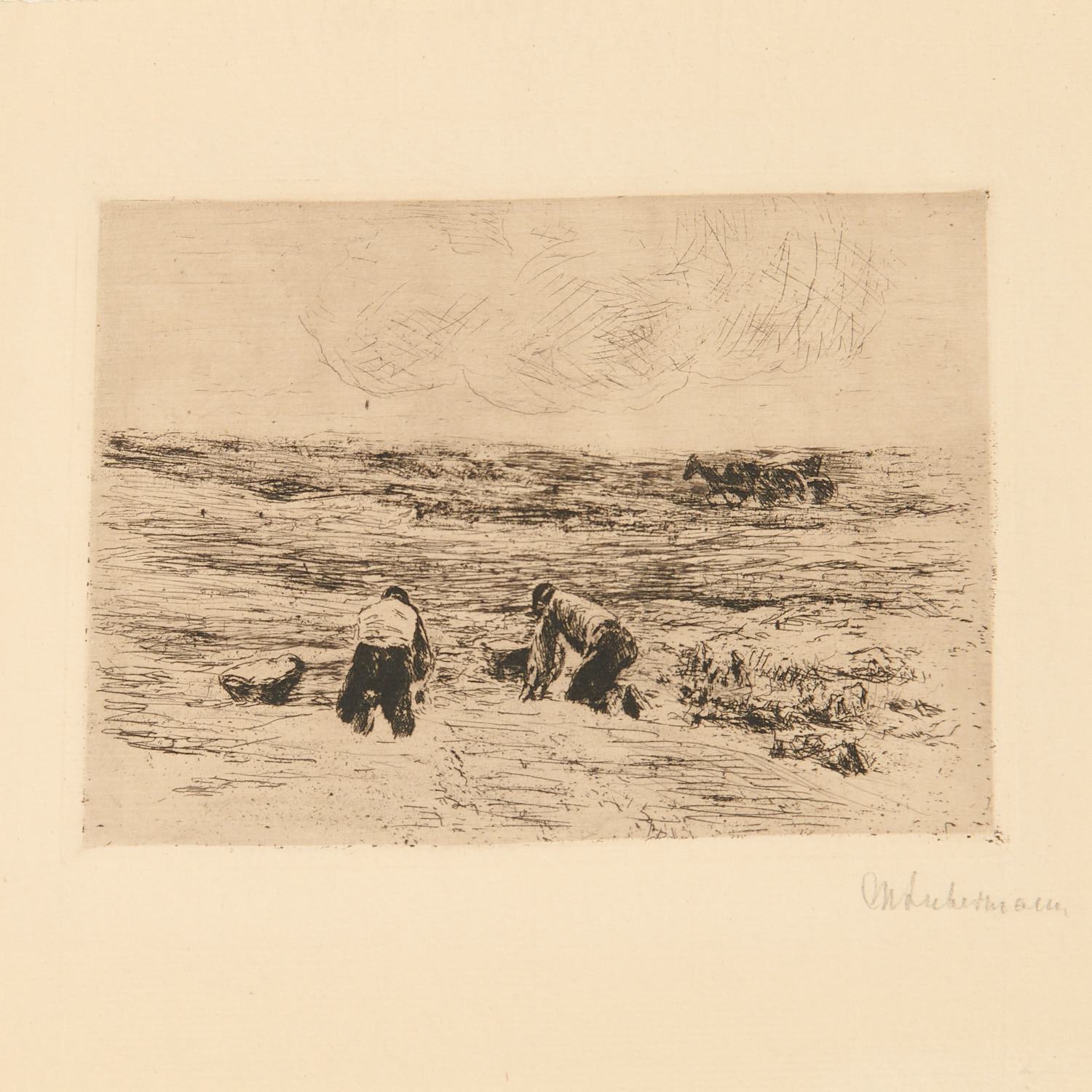 Appraisal: MAX LIEBERMANN ETCHING Max Liebermann German - Kartoffelarbeiter Potato Diggers