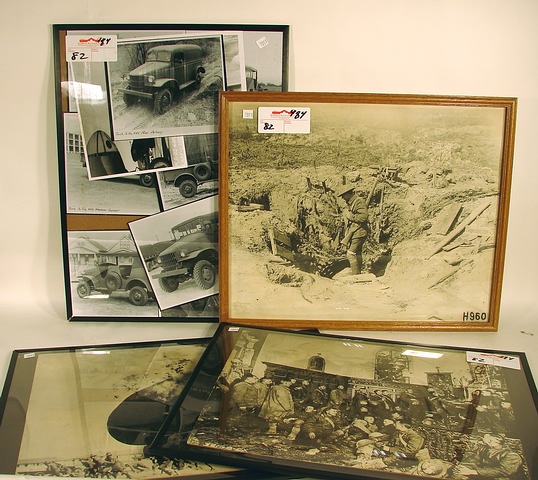 Appraisal: Lot consisting of three large format military photographs and one