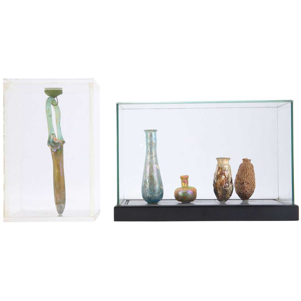 Appraisal: Miscellaneous Group of Five Roman Glass Vessels Each of various