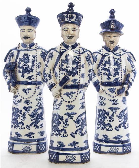 Appraisal: Sale Lot A Set of Three Chinese Glazed Ceramic Figures