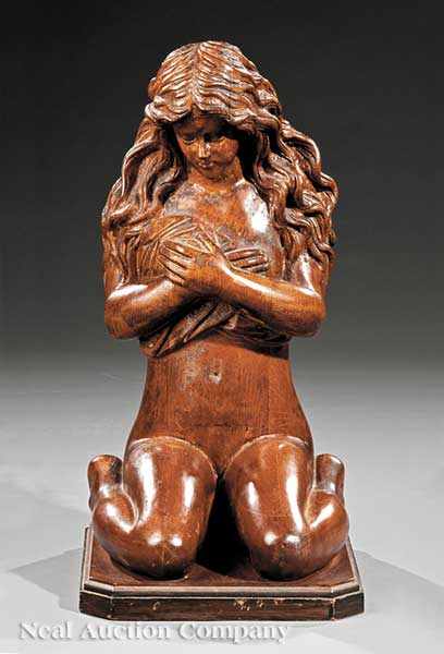 Appraisal: An American Renaissance Carved Walnut Architectural Figure late th c