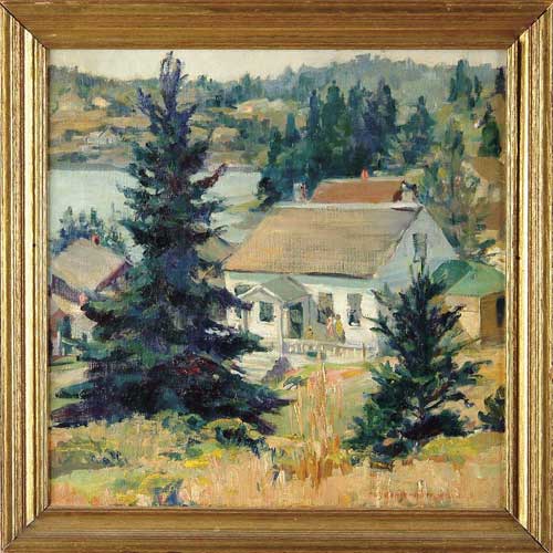 Appraisal: FLORENCE WHITE WILLIAMS American - VISITORS MAINE COAST Oil on