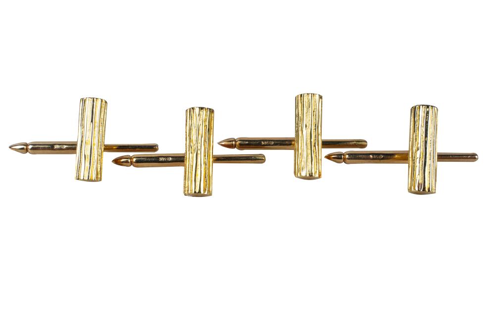 Appraisal: SET OF FOUR KARAT YELLOW GOLD MEN'S DRESS STUDS grams