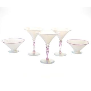 Appraisal: Suite of Murano Opalescent Glass Stemware Suite of Murano Opalescent