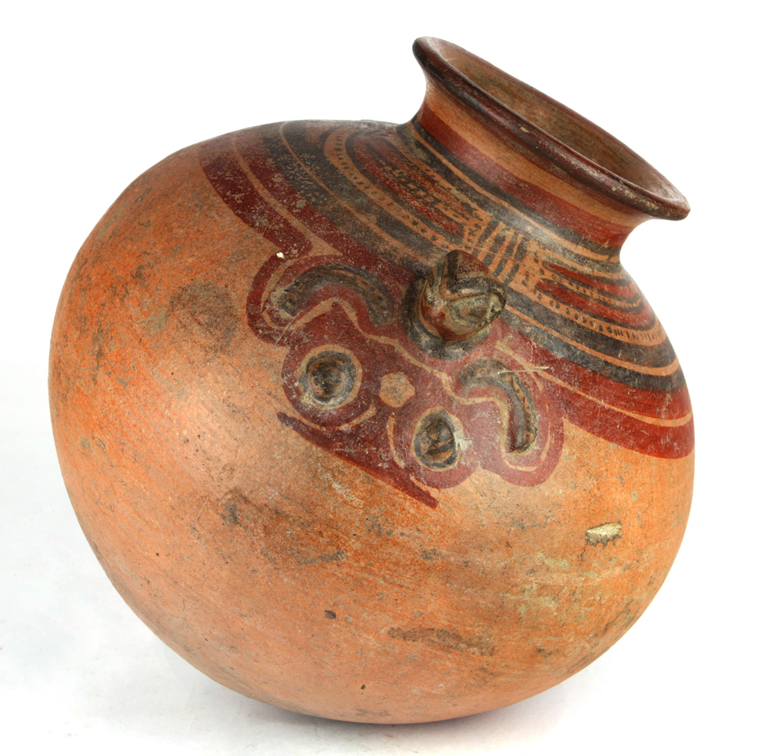 Appraisal: PRE COLUMBIAN JICOTE BIRD FORM FACE POT OF GLOBULAR FORM