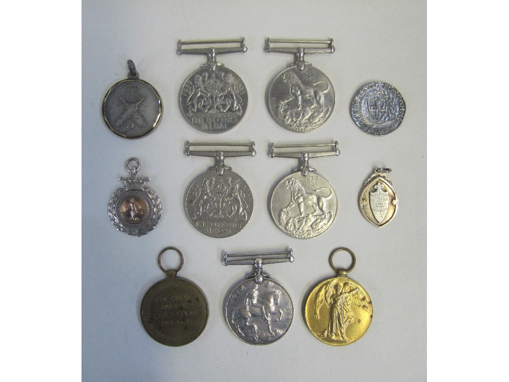 Appraisal: Lot comprising assorted war medals some silver medals and a