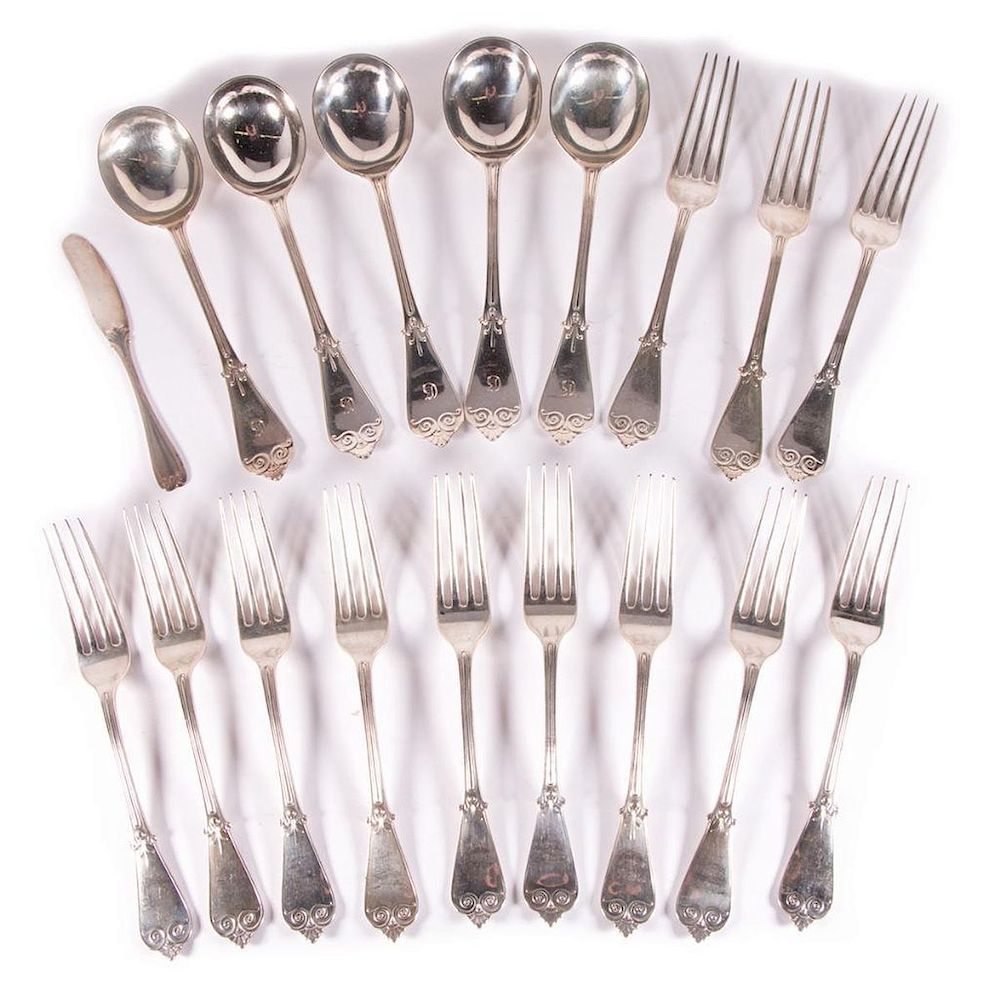 Appraisal: Tiffany Sterling Flatware Partial Set Tiffany Group Sterling Dinner Forks